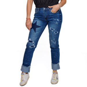 High waist stretch jean with stars_malaquitasfashionstore_Shop_ women's clothing store