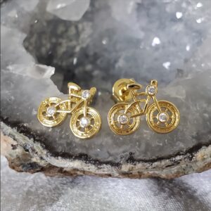 Aretes de bicicleta (18K) - _malaquitasfashionstore_Shop_ women's clothing store