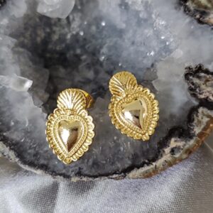 Aretes sagrado corazón detente (18K)_malaquitasfashionstore_Shop_ women's clothing store