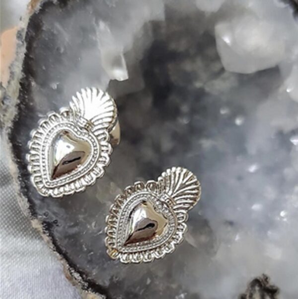Aretes sagrado corazón detente tipo _malaquitasfashionstore_Shop_ women's clothing store