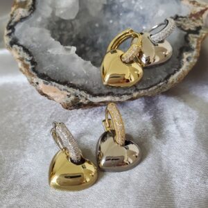 Aretes zirconia con pendientes de corazon_malaquitasfashionstore_Shop_ women's clothing store