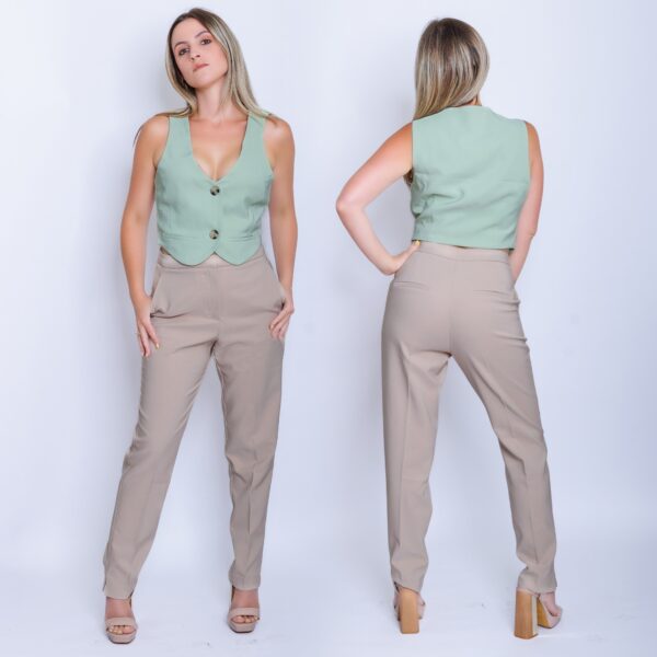 Celery vest Classic camel pants high waist _malaquitasfashionstore_Shop_ women's clothing store