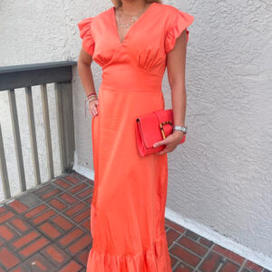 Women Orange Maxi dresses_malaquitasfashionstore_Shop_women's clothing store